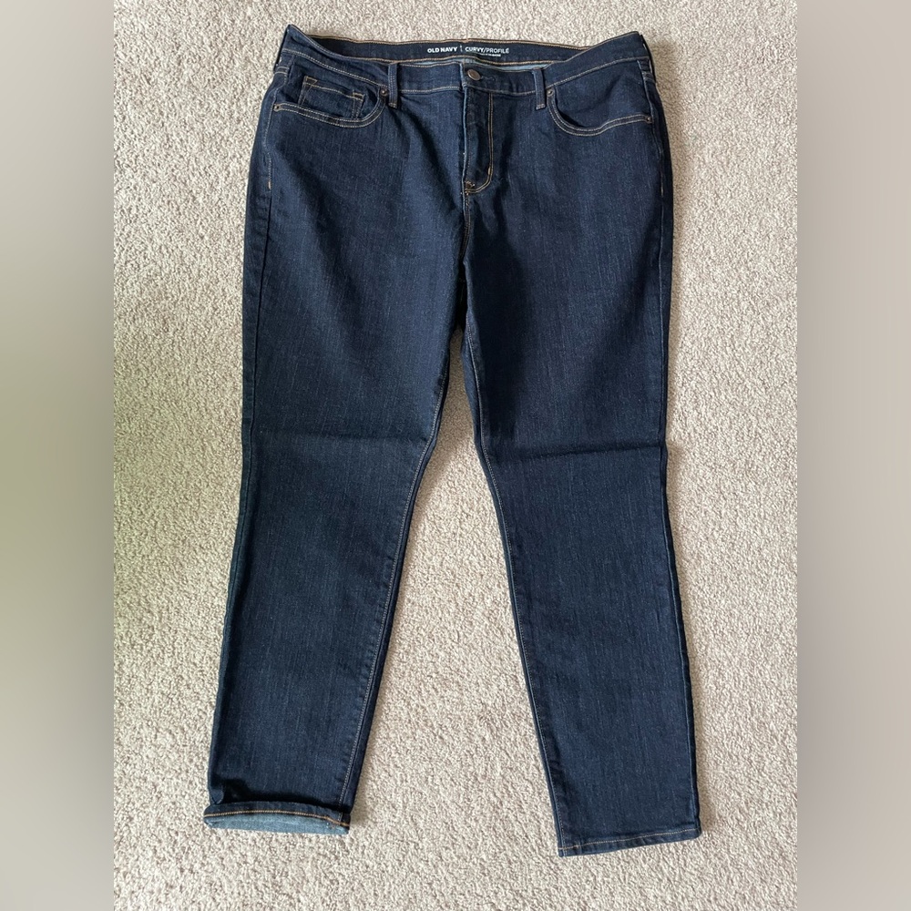 Old Navy Blue Straight Leg Jeans Classic Style